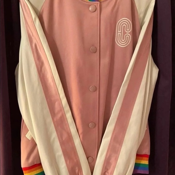 ⚡️H🌈P⚡️COACHSouvenir Rainbow Jacket Pearl Pink Medium - Picture 10 of 10
